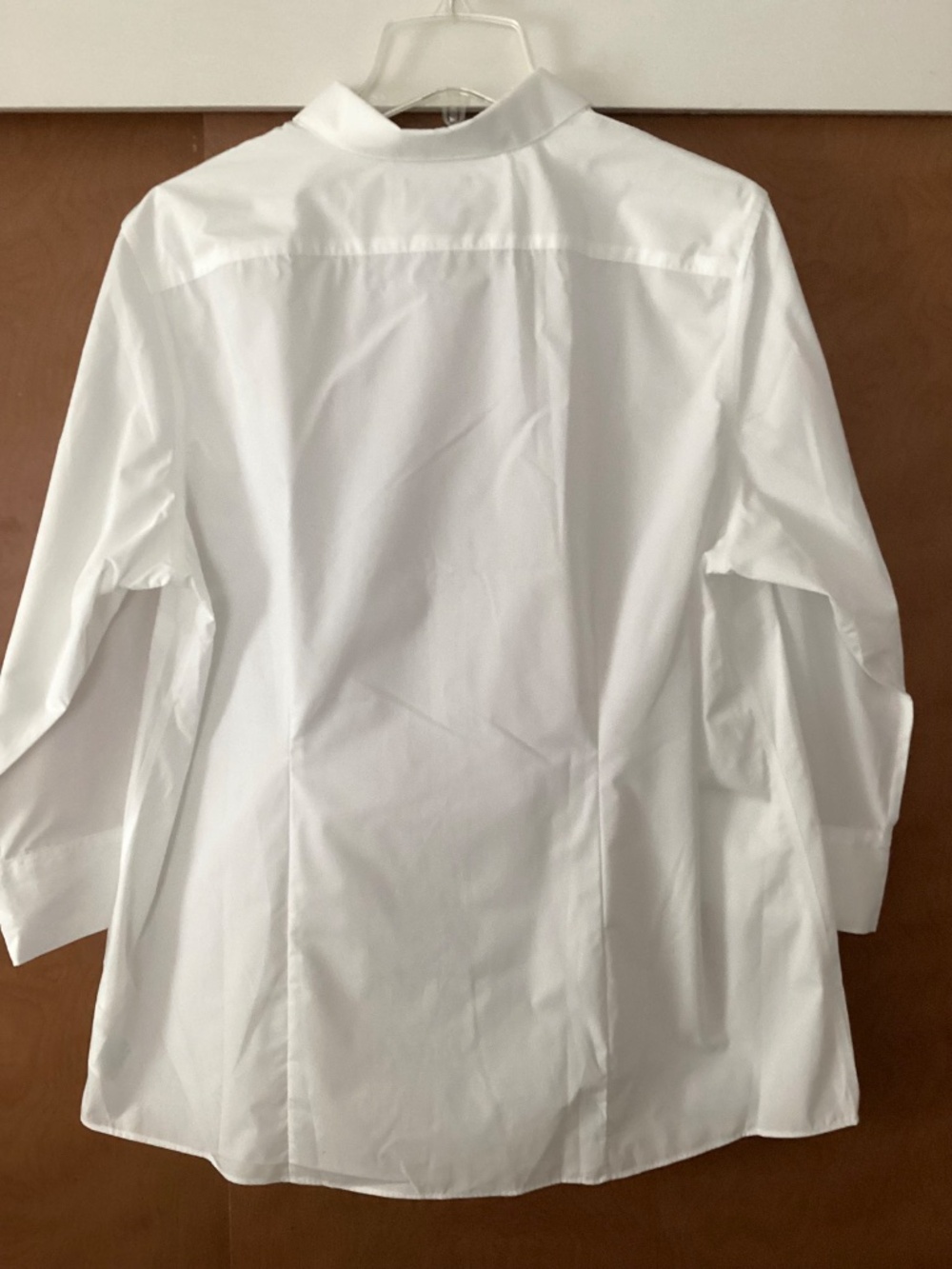 LANDS END Women’s Wrinkle Free Cotton Blend 3/4 Sleeve Shirt White Size 18T - Picture 2 of 8